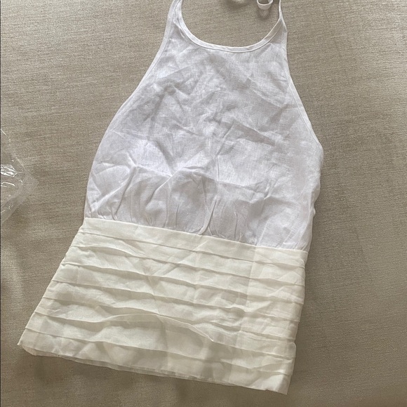 Dissh Hallie White Linen Halter Top Size 4 Small NWT - Picture 10 of 12